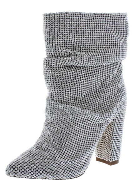 ♥️FASHION NOVA SPARKLE RHINESTONE MID CALF BOOTS - Picture 3 of 9